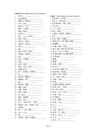 Goforit八年级上册英语单词（背默版）